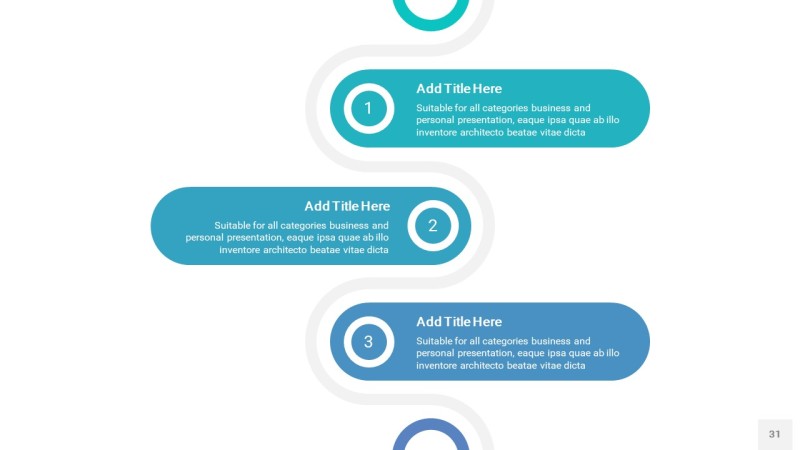 蓝绿色时间轴PPT信息图31