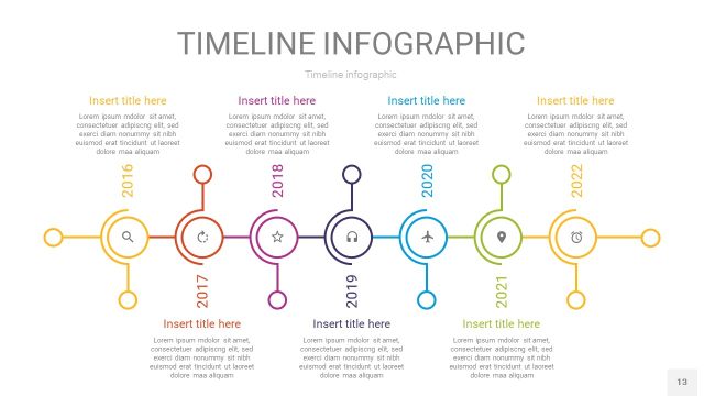 多彩时间轴PPT信息图13