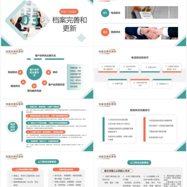 橙绿商务风客户经营档案管理培训PPT模板 橙绿商务风客户经营档案管理培训PPT模板