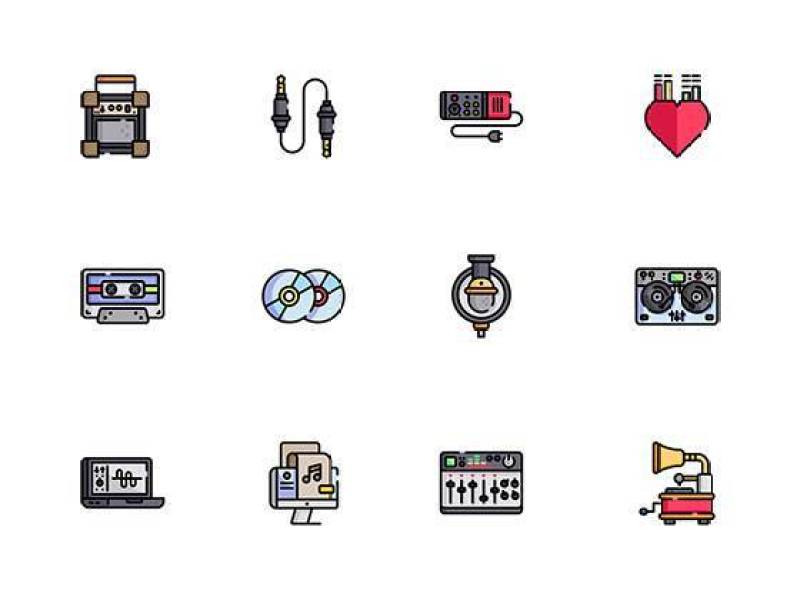 30 枚录音棚元素图标