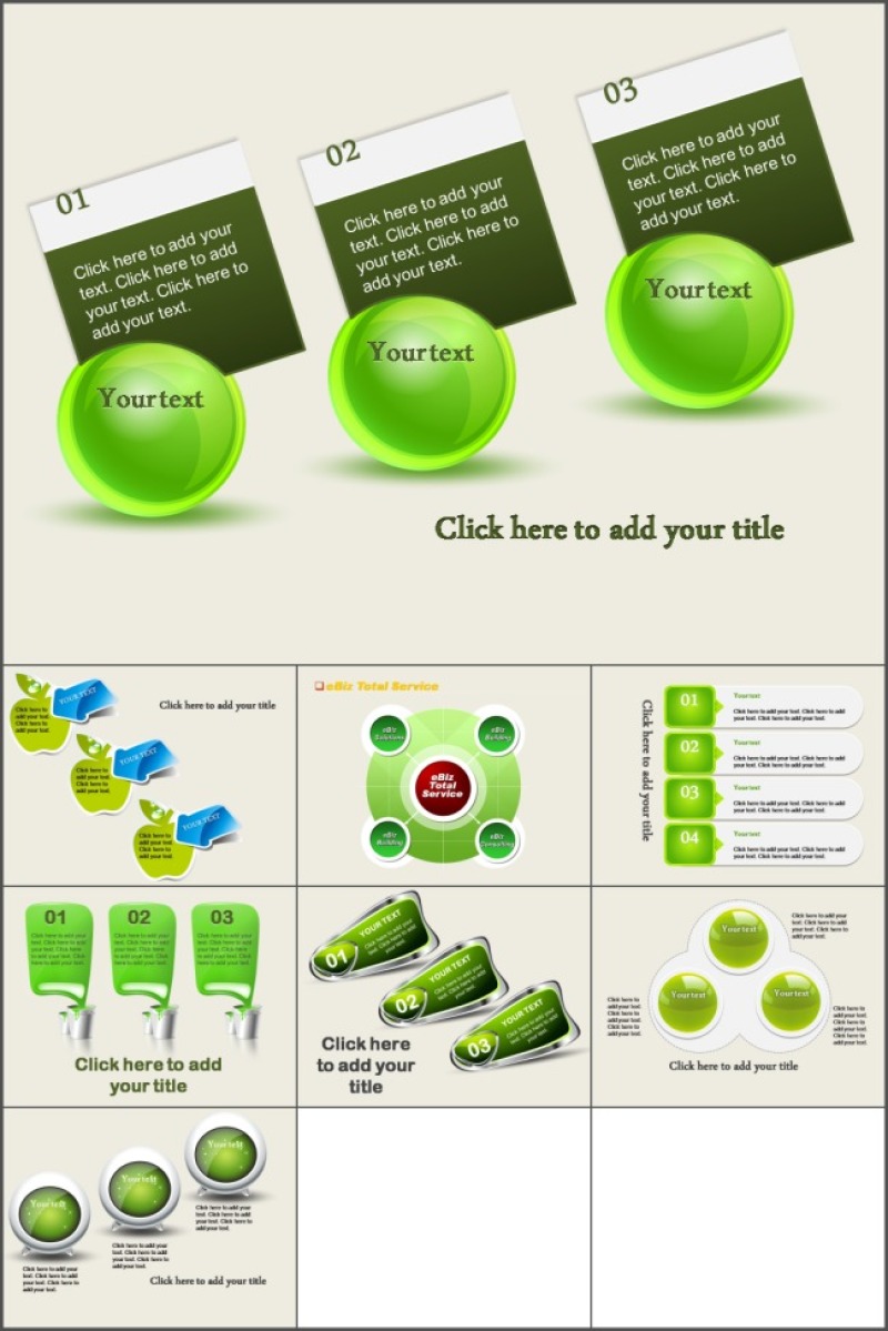 精美的绿色环保主题ppt目录图表