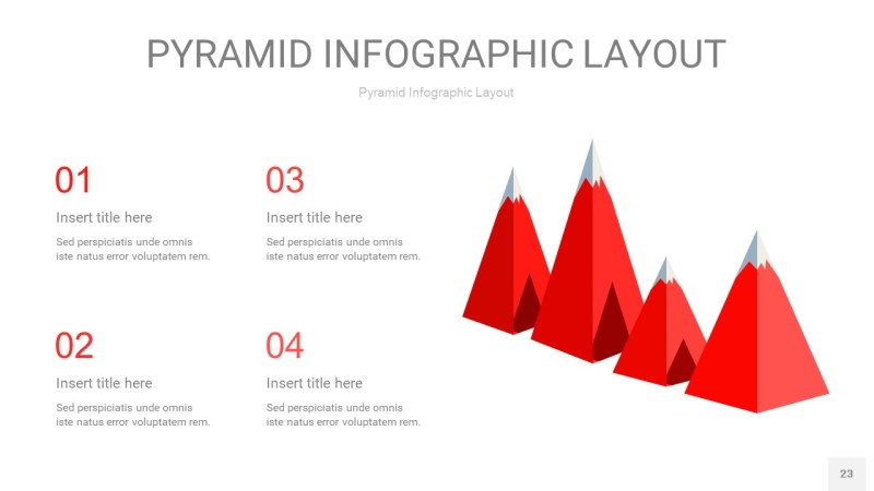 红色3D金字塔PPT信息图表23