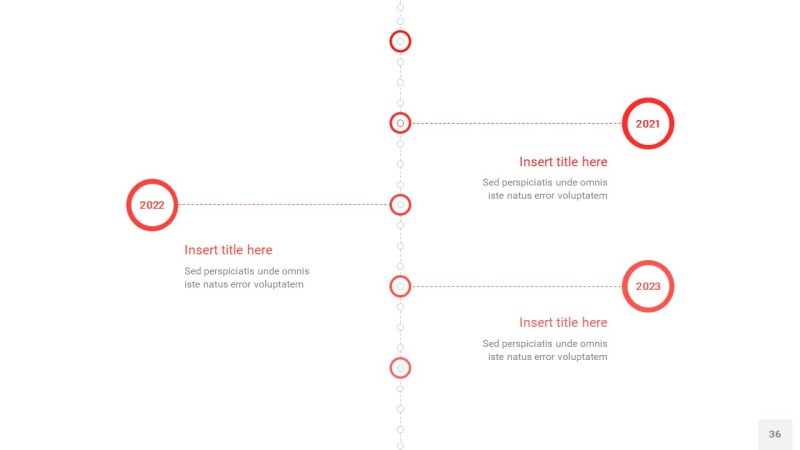 红色时间轴PPT信息图36