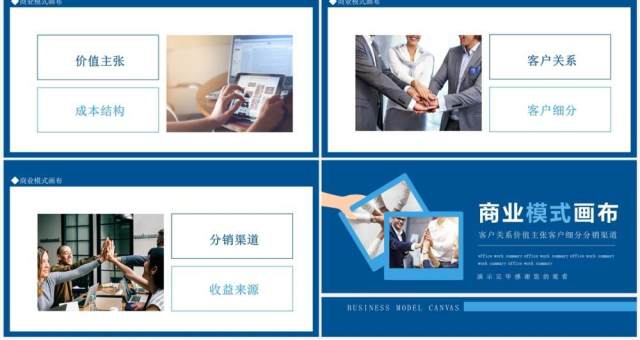 商业模式画布客户关系价值主张客户细分分销渠道动态PPT模板 商业模式画布客户关系价值主张客户细分分销渠道动态PPT模板