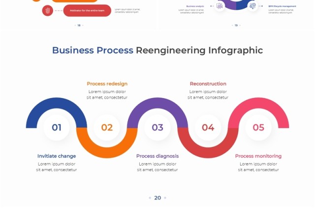 商务企业流程再造信息图PPT模板素材Business Process Reengineering Infographic