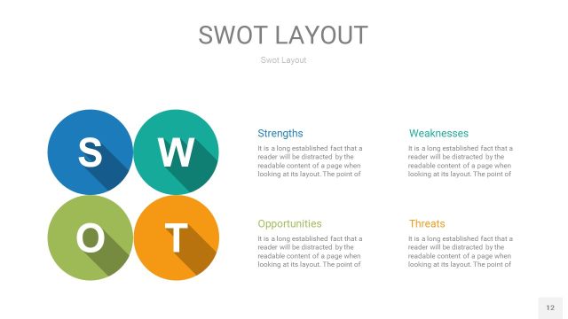 四色SWOT图表PPT12