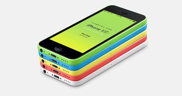 3D视图iPhone 5C Psd矢量模拟