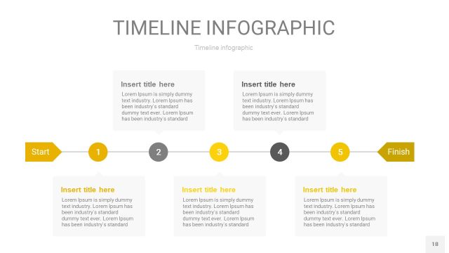 灰黄色时间轴PPT信息图18