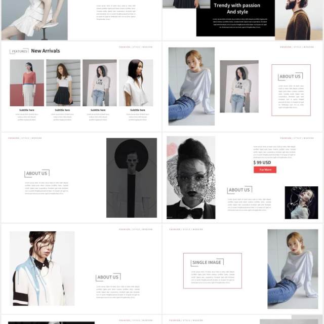 时尚简约作品图片展示PPT模板TREND - Powerpoint ⚡️ 时尚简约作品图片展示PPT模板TREND - Powerpoint ⚡️