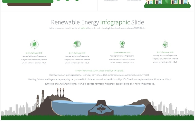 绿色系可再生能源绿色生态创意插画PPT素材RENEWABLE ENERGY