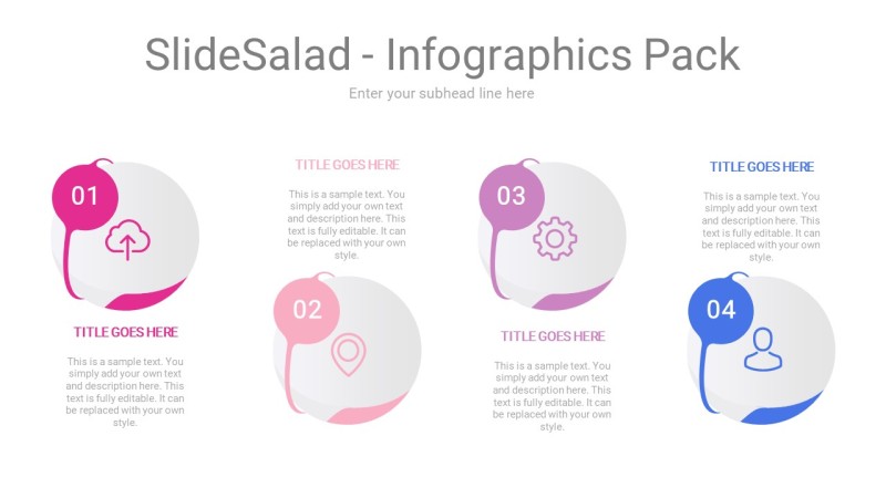 玫瑰粉蓝色并列关系PPT信息可视化图表37
