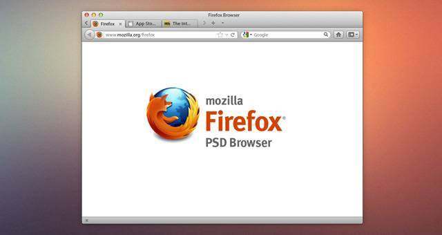 Firefox浏览器Psd Mockup