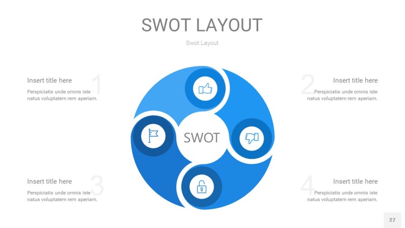 蓝色SWOT图表PPT27