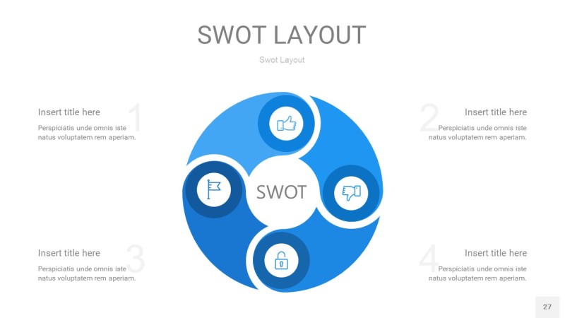 蓝色SWOT图表PPT27
