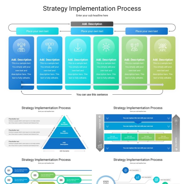 战略实施过程流程信息图PPT模板Strategy Implementation Process