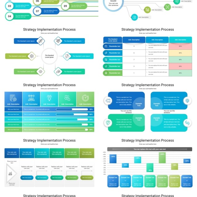 战略实施过程流程信息图PPT模板Strategy Implementation Process