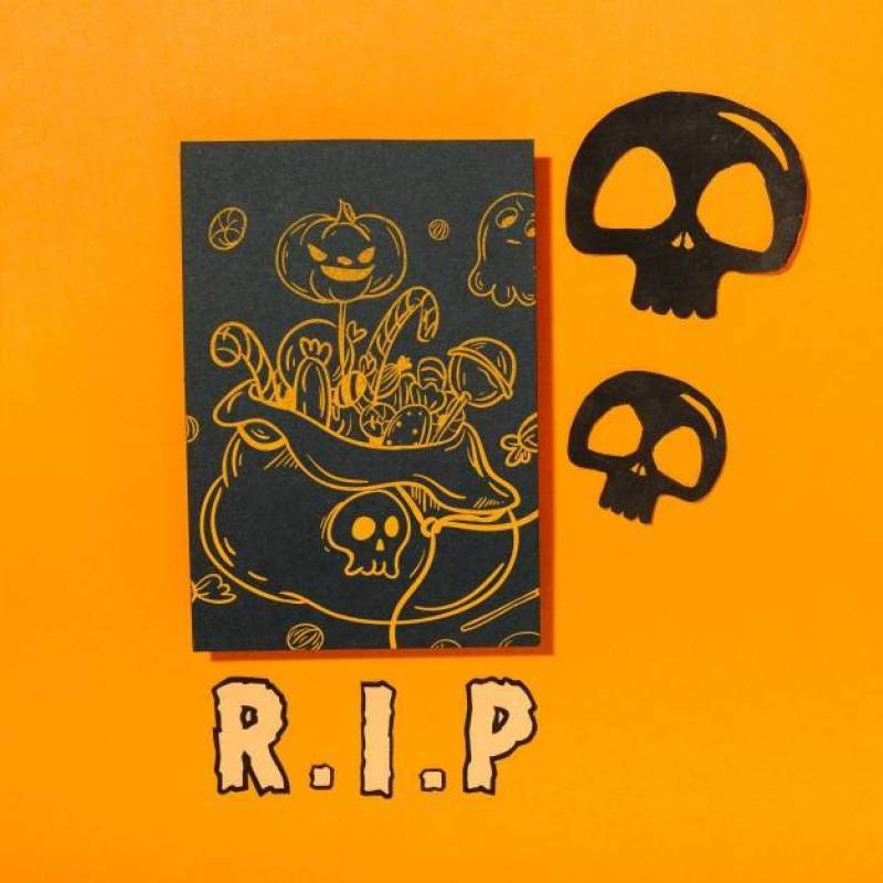 与头骨的黑万圣夜盖子大模型