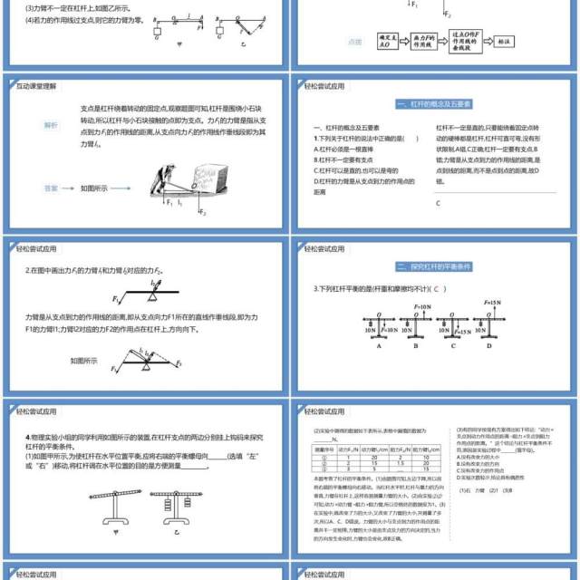 部编版八年级物理下册杠杆课件PPT模板