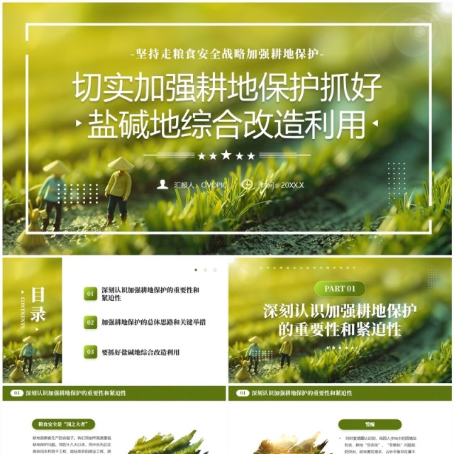 绿色简约风切实加强耕地保护PPT模板 绿色简约风切实加强耕地保护PPT模板