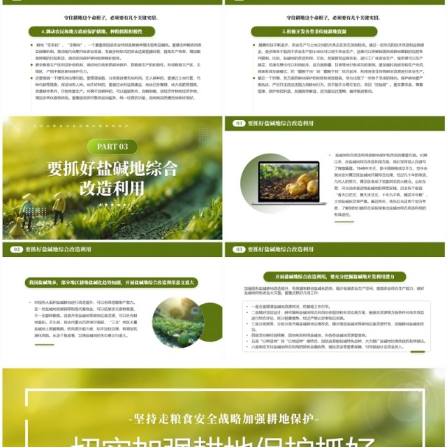 绿色简约风切实加强耕地保护PPT模板 绿色简约风切实加强耕地保护PPT模板