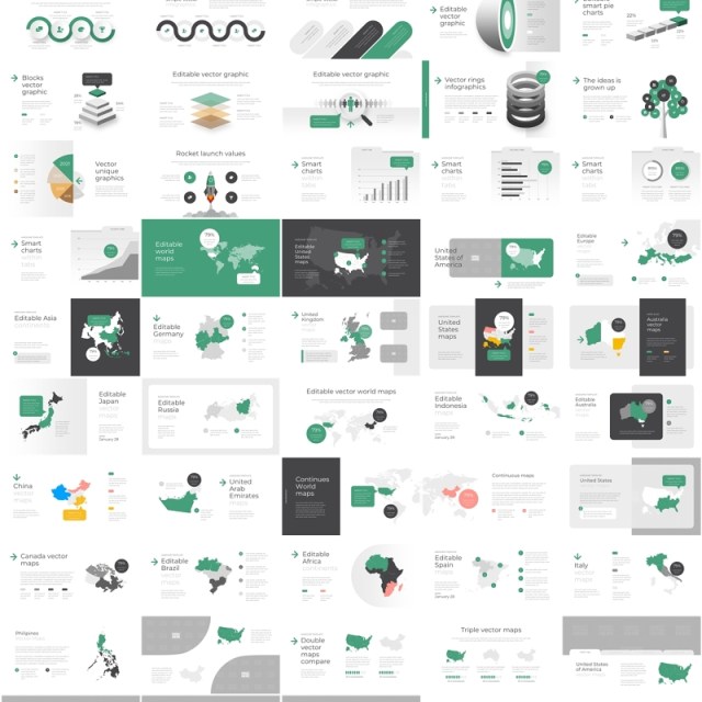 275页多功能多用途商务信息图PPT模板可插图Evo PowerPoint