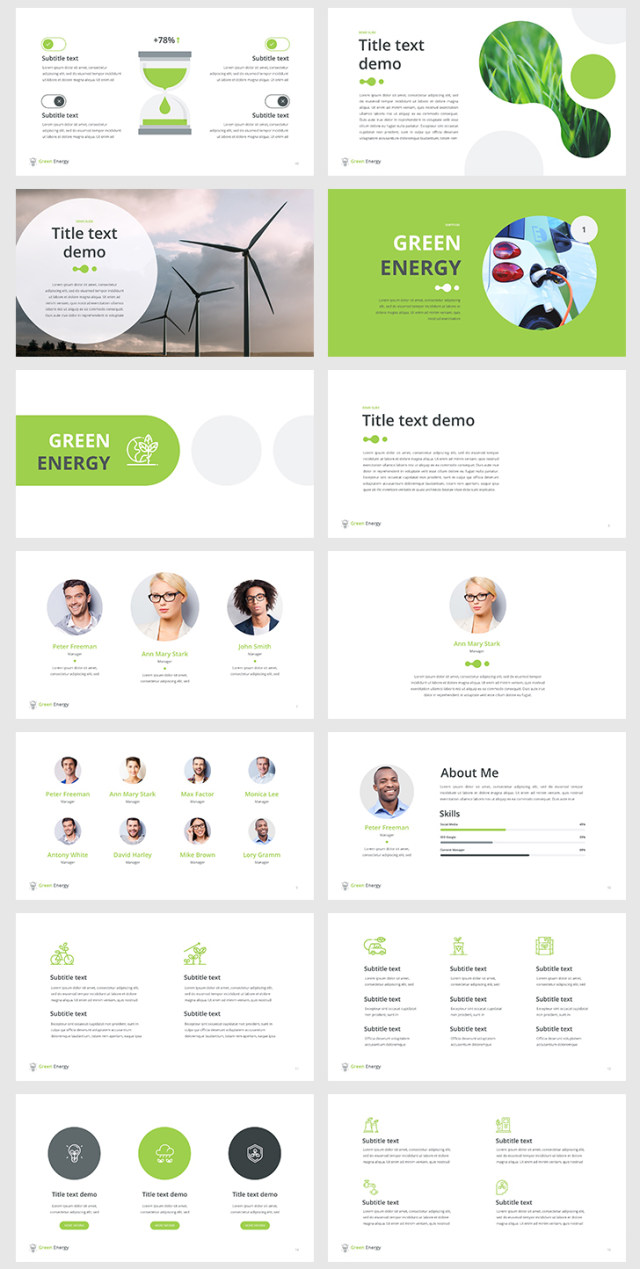 绿色能源PPT幻灯片演示信息图表素材green energy powerpoint template 绿色能源PPT幻灯片演示信息图表素材green energy powerpoint template