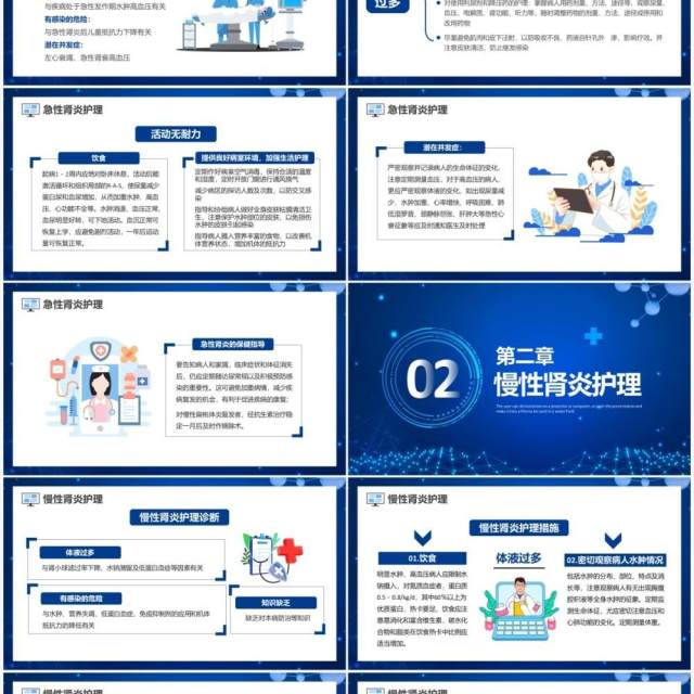 蓝色卡通风肾脏护理知识教育PPT模板 蓝色卡通风肾脏护理知识教育PPT模板