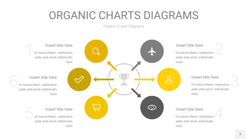 灰黄色循环PPT图表5