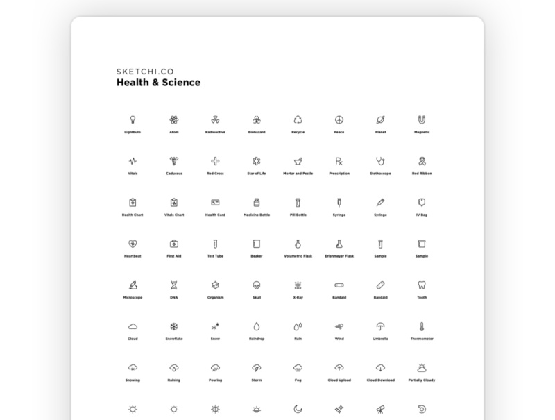 完美的化学，医学，教育等等！健康与科学图标