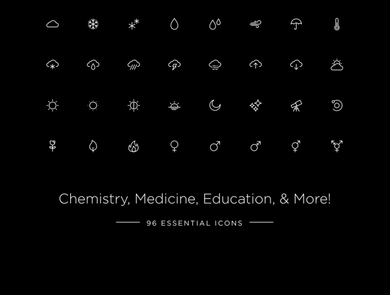 完美的化学，医学，教育等等！健康与科学图标