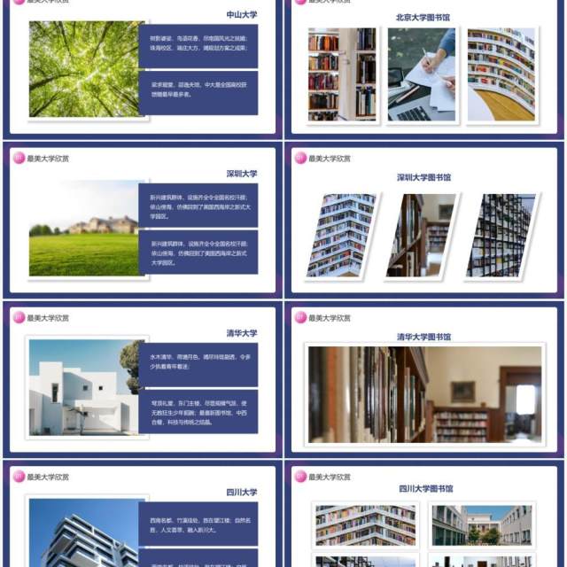 蓝色简约风我的理想大学介绍PPT模板 蓝色简约风我的理想大学介绍PPT模板