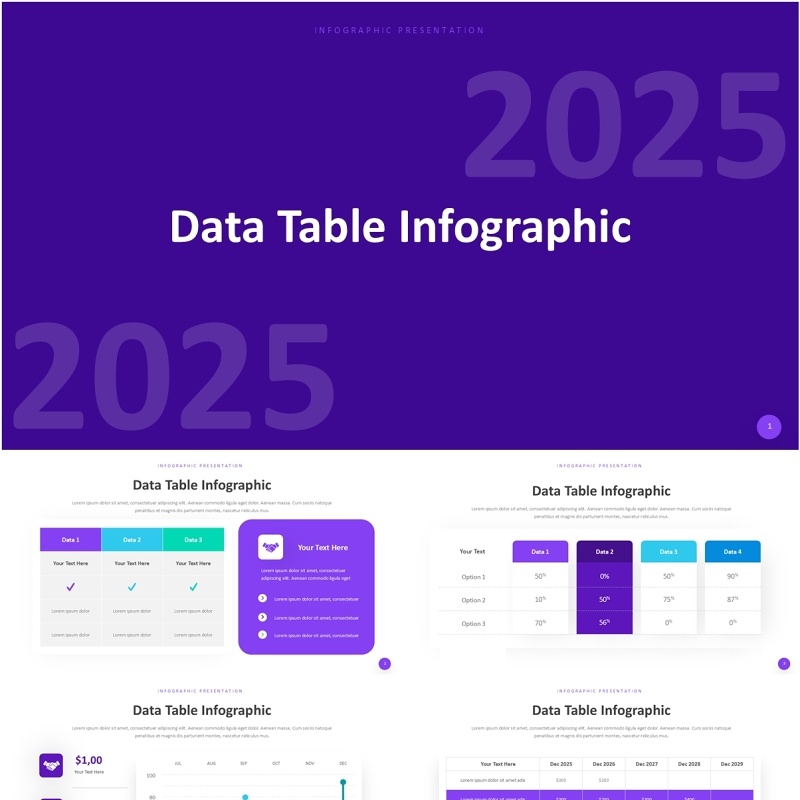 表格统计数据分析PPT模板data table statistic