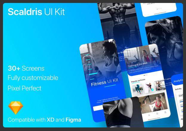 健身移动端应用界面模板Scaldris Fitness App 健身移动端应用界面模板Scaldris Fitness App
