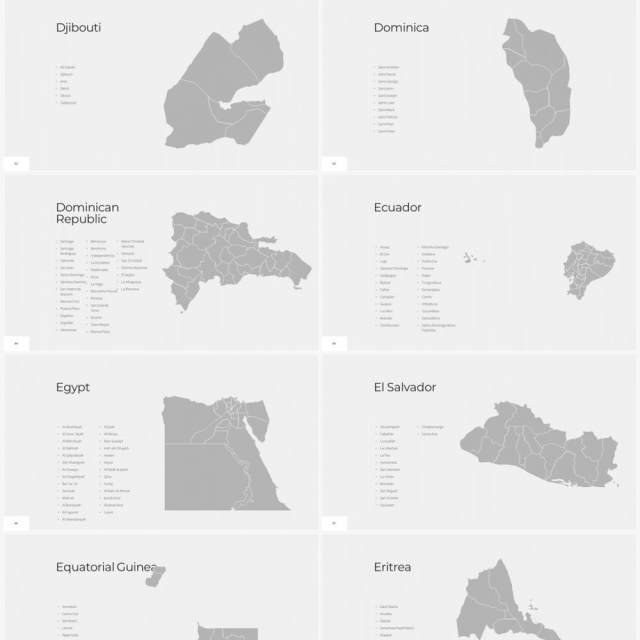 多国家世界地图PPT素材World Maps