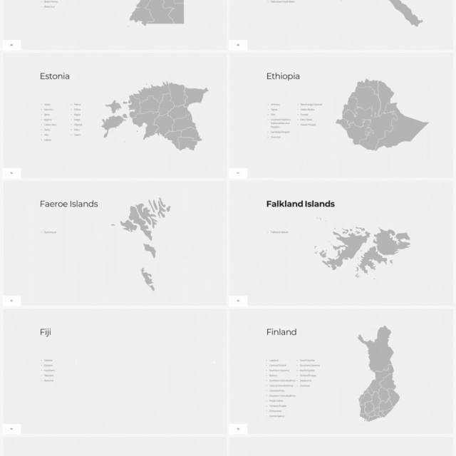 多国家世界地图PPT素材World Maps