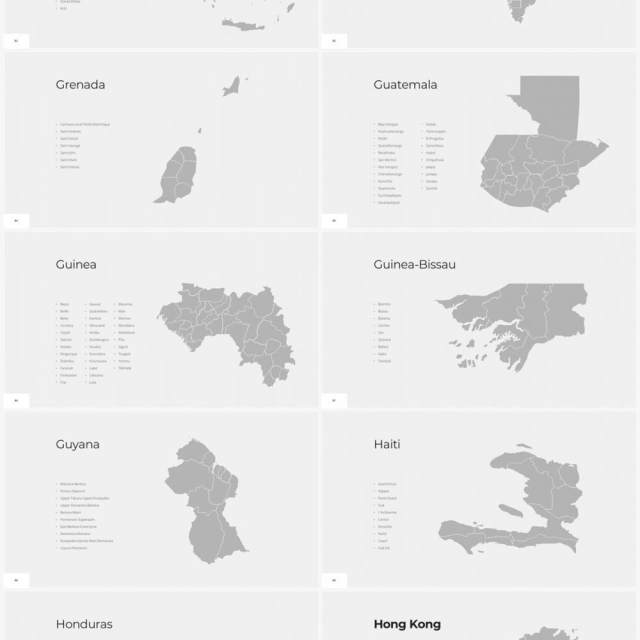 多国家世界地图PPT素材World Maps