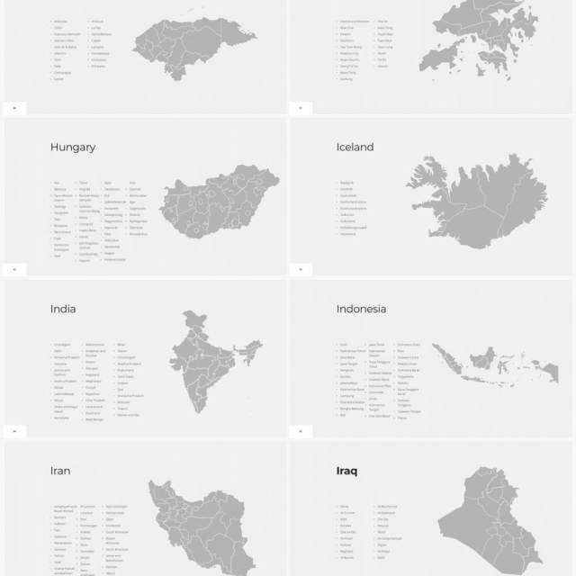 多国家世界地图PPT素材World Maps