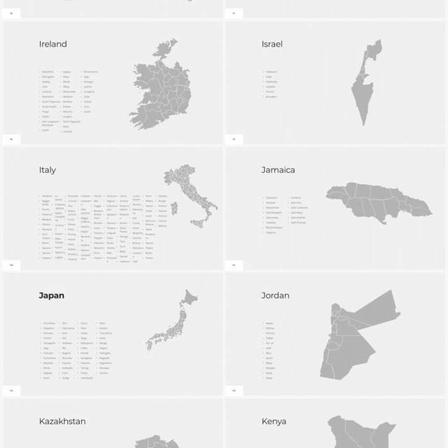 多国家世界地图PPT素材World Maps