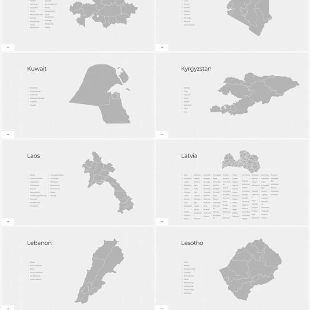 多国家世界地图PPT素材World Maps