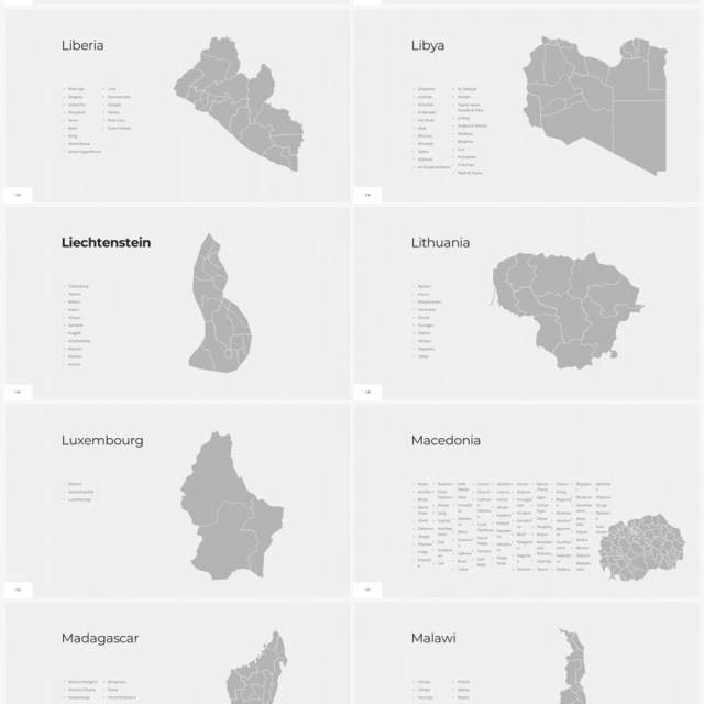 多国家世界地图PPT素材World Maps