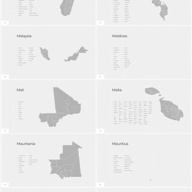 多国家世界地图PPT素材World Maps