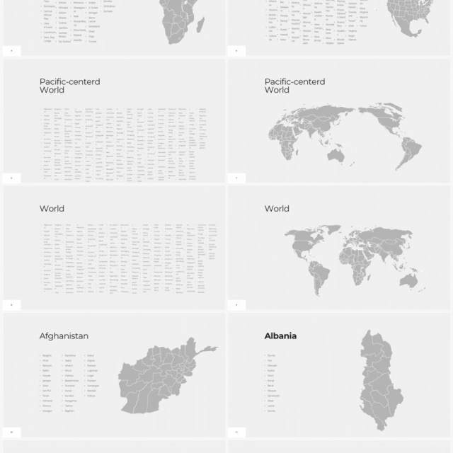 多国家世界地图PPT素材World Maps