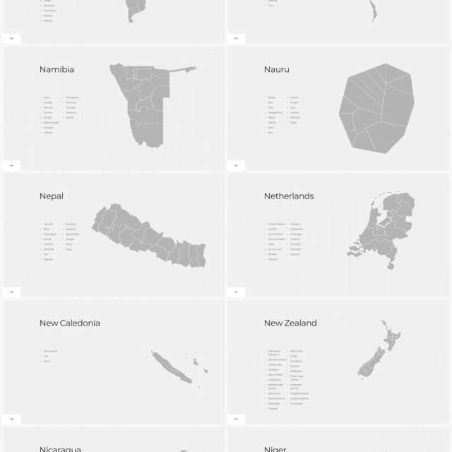 多国家世界地图PPT素材World Maps