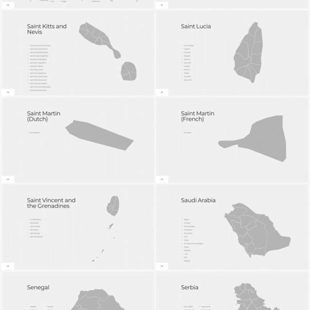 多国家世界地图PPT素材World Maps