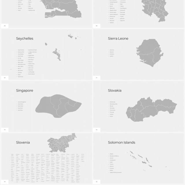 多国家世界地图PPT素材World Maps