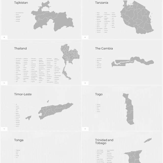 多国家世界地图PPT素材World Maps