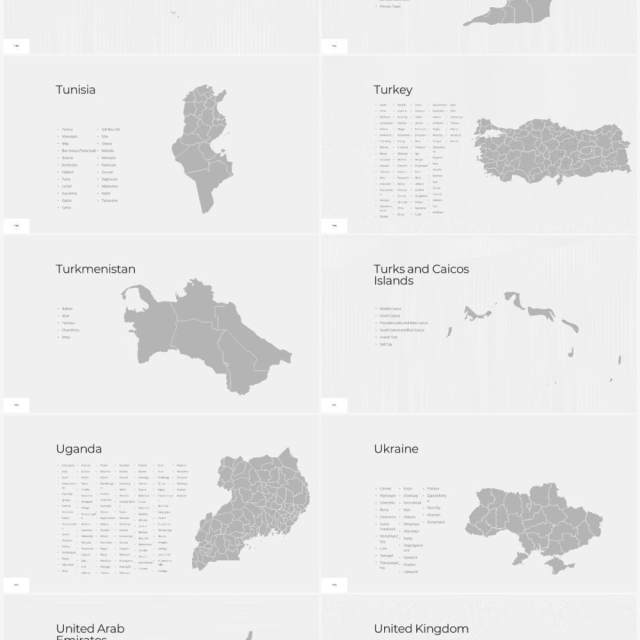 多国家世界地图PPT素材World Maps