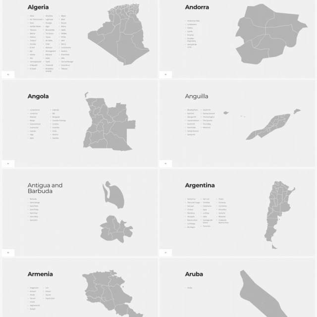 多国家世界地图PPT素材World Maps