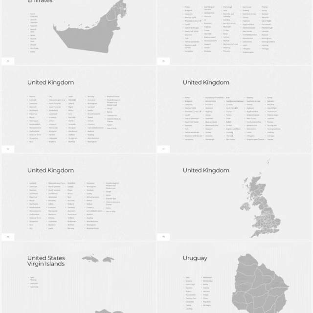 多国家世界地图PPT素材World Maps