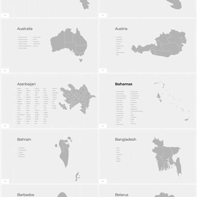 多国家世界地图PPT素材World Maps